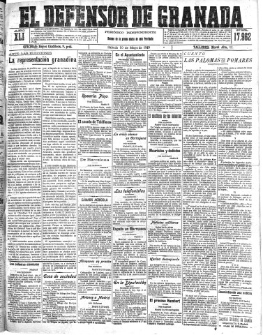 'El Defensor de Granada  : diario político independiente' - Año XLI Número 17962  - 1919 Mayo 10