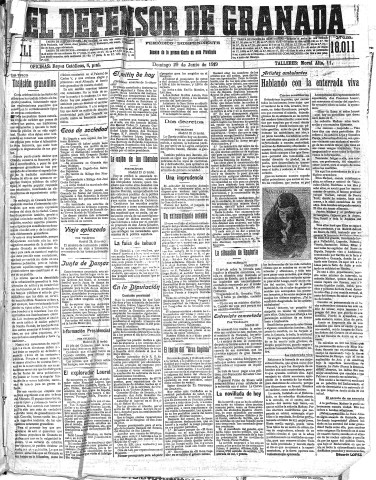 'El Defensor de Granada  : diario político independiente' - Año XLI Número 18011  - 1919 Junio 29