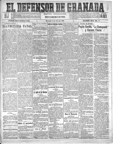 'El Defensor de Granada  : diario político independiente' - Año XLI Número 18021  - 1919 Julio 09