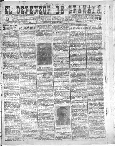 'El Defensor de Granada  : diario político independiente' - Año XLI Número 18046  - 1919 Agosto 05