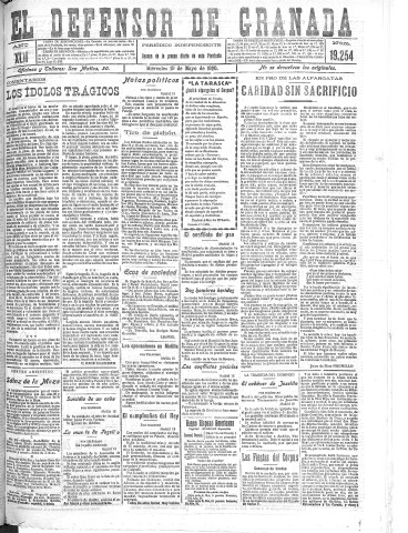 'El Defensor de Granada  : diario político independiente' - Año XLII Número 19254  - 1920 Mayo 19