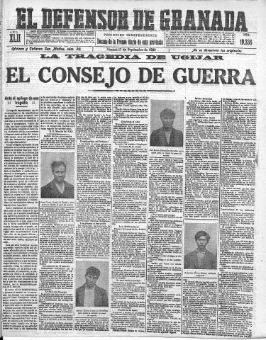 'El Defensor de Granada  : diario político independiente' - Año LXII Número 19336  - 1920 Septiembre 17