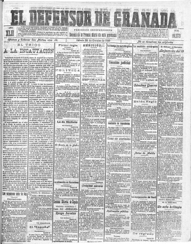 'El Defensor de Granada  : diario político independiente' - Año LXII Número 19373  - 1920 Octubre 30