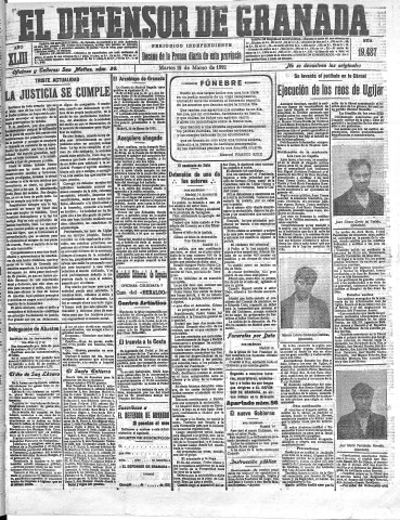 'El Defensor de Granada  : diario político independiente' - Año XLIII Número 19487  - 1921 Marzo 15