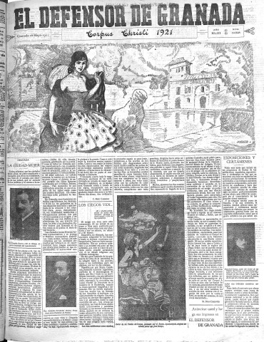 'El Defensor de Granada  : diario político independiente' - Año XLIII Número 19548  - 1921 Mayo 26