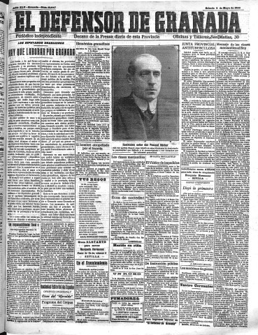 'El Defensor de Granada  : diario político independiente' - Año XLV Número 21047  - 1923 Mayo 05
