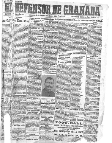 'El Defensor de Granada  : diario político independiente' - Año XLV Número 21095  - 1923 Julio 01