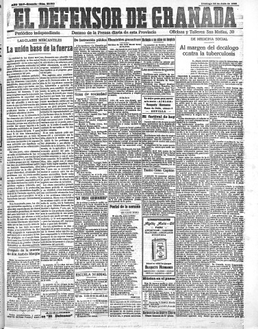 'El Defensor de Granada  : diario político independiente' - Año XLV Número 22013  - 1923 Julio 22