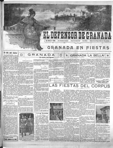 'El Defensor de Granada  : diario político independiente' - Año XLVI Número 23226 Ed. Mañana - 1924 Junio 19