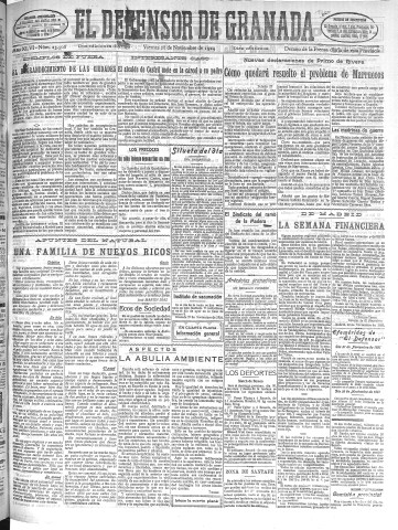 'El Defensor de Granada  : diario político independiente' - Año XLVI Número 23508 Ed. Mañana - 1924 Noviembre 28