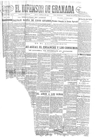 'El Defensor de Granada  : diario político independiente' - Año XLVII Número 23564 Ed. Mañana - 1925 Enero 01