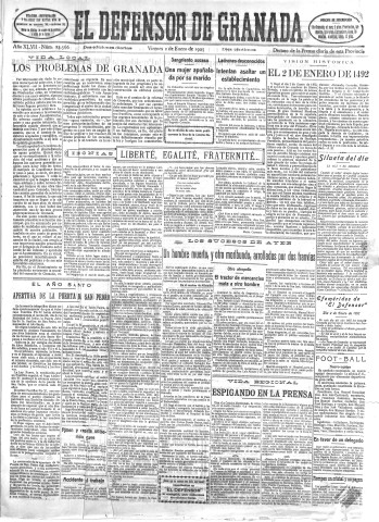 'El Defensor de Granada  : diario político independiente' - Año XLVII Número 23566 Ed. Mañana - 1925 Enero 02