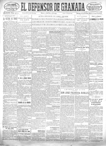 'El Defensor de Granada  : diario político independiente' - Año XLVII Número 23653 Ed. Mañana - 1925 Marzo 03