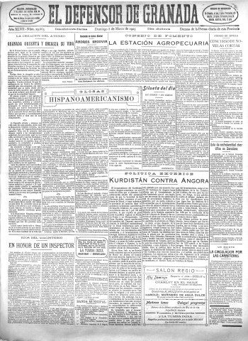 'El Defensor de Granada  : diario político independiente' - Año XLVII Número 23663 Ed. Mañana - 1925 Marzo 08