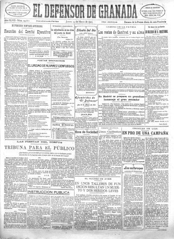 'El Defensor de Granada  : diario político independiente' - Año XLVII Número 23681 Ed. Mañana - 1925 Marzo 19