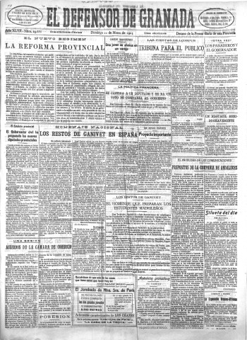 'El Defensor de Granada  : diario político independiente' - Año XLVII Número 23688 Ed. Mañana - 1925 Marzo 22