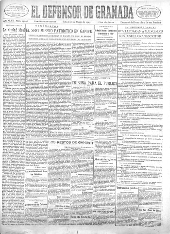 'El Defensor de Granada  : diario político independiente' - Año XLVII Número 23698 Ed. Mañana - 1925 Marzo 28