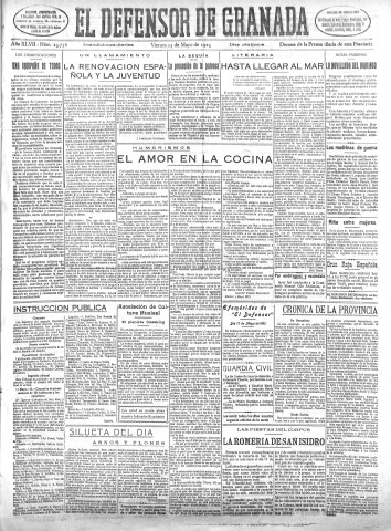'El Defensor de Granada  : diario político independiente' - Año XLVII Número 23776 Ed. Mañana - 1925 Mayo 15