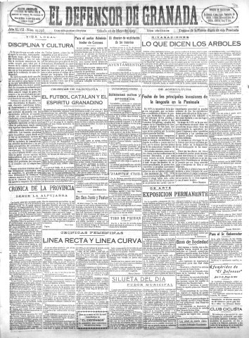 'El Defensor de Granada  : diario político independiente' - Año XLVII Número 23778 Ed. Mañana - 1925 Mayo 16