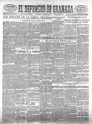 'El Defensor de Granada  : diario político independiente' - Año XLVII Número 23808 Ed. Mañana - 1925 Junio 03