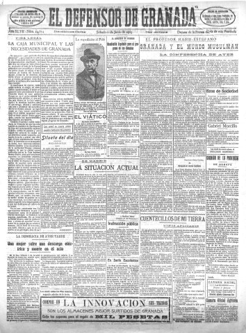'El Defensor de Granada  : diario político independiente' - Año XLVII Número 23814 Ed. Mañana - 1925 Junio 06