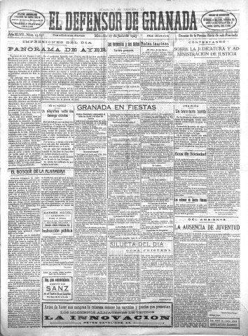 'El Defensor de Granada  : diario político independiente' - Año XLVII Número 23830 Ed. Mañana - 1925 Junio 17