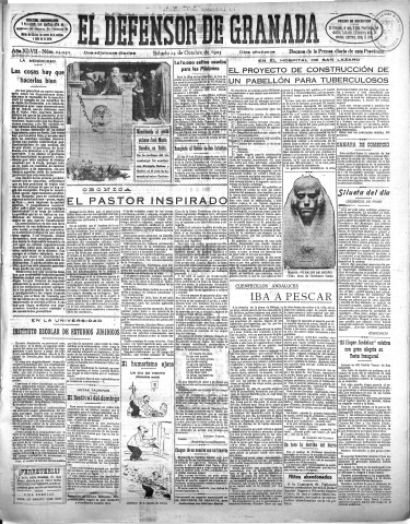 'El Defensor de Granada  : diario político independiente' - Año XLVII Número 24040 Ed. Mañana - 1925 Octubre 24