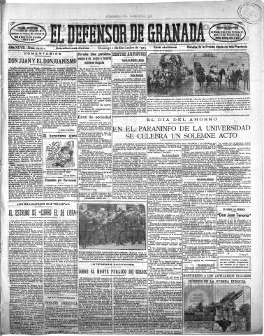 'El Defensor de Granada  : diario político independiente' - Año XLVII Número 24054 Ed. Mañana - 1925 Noviembre 01