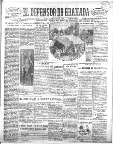 'El Defensor de Granada  : diario político independiente' - Año XLVII Número 24074 Ed. Mañana - 1925 Noviembre 13
