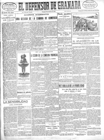 'El Defensor de Granada  : diario político independiente' - Año XLVIII Número 24247 Ed. Mañana - 1926 Febrero 26