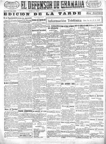 'El Defensor de Granada  : diario político independiente' - Año XLVIII Número 24252 Ed. Tarde - 1926 Febrero 28