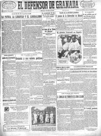 'El Defensor de Granada  : diario político independiente' - Año XLVIII Número 24255 Ed. Mañana - 1926 Marzo 03