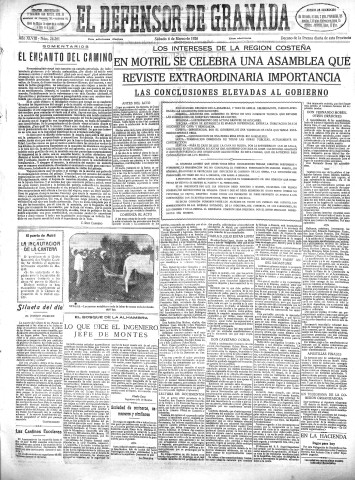 'El Defensor de Granada  : diario político independiente' - Año XLVIII Número 24261 Ed. Mañana - 1926 Marzo 06