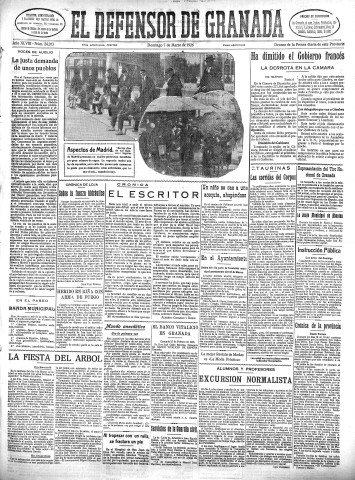 'El Defensor de Granada  : diario político independiente' - Año XLVIII Número 24263 Ed. Mañana - 1926 Marzo 07