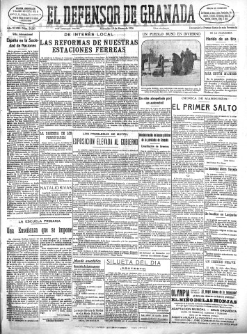 'El Defensor de Granada  : diario político independiente' - Año XLVIII Número 24267 Ed. Mañana - 1926 Marzo 10