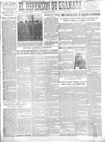 'El Defensor de Granada  : diario político independiente' - Año XLVIII Número 24277 Ed. Mañana - 1926 Marzo 16