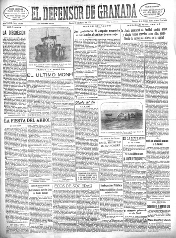 'El Defensor de Granada  : diario político independiente' - Año XLVIII Número 24289 Ed. Mañana - 1926 Marzo 23