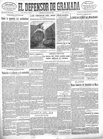'El Defensor de Granada  : diario político independiente' - Año XLVIII Número 24303 Ed. Mañana - 1926 Marzo 31