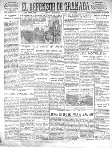 'El Defensor de Granada  : diario político independiente' - Año XLVIII Número 24313 Ed. Mañana - 1926 Abril 07