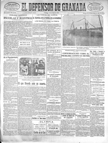 'El Defensor de Granada  : diario político independiente' - Año XLVIII Número 24321 Ed. Mañana - 1926 Abril 11
