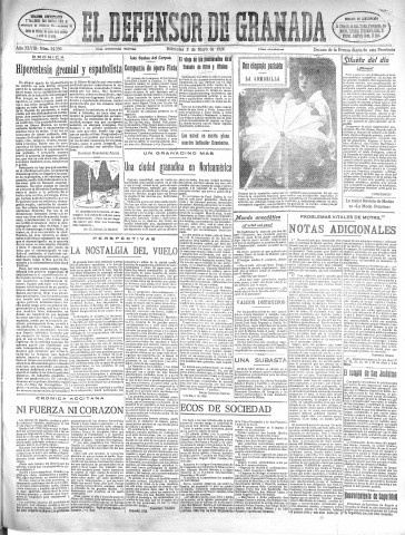 'El Defensor de Granada  : diario político independiente' - Año XLVIII Número 24359 Ed. Mañana - 1926 Mayo 05