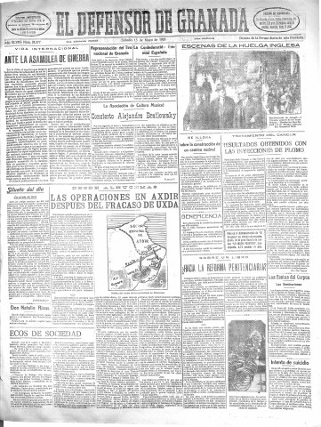 'El Defensor de Granada  : diario político independiente' - Año XLVIII Número 24377 Ed. Mañana - 1926 Mayo 15