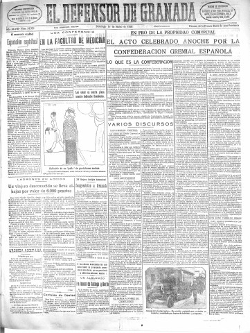 'El Defensor de Granada  : diario político independiente' - Año XLVIII Número 24379 Ed. Mañana - 1926 Mayo 16