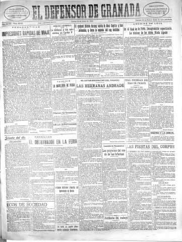 'El Defensor de Granada  : diario político independiente' - Año XLVIII Número 24415 Ed. Mañana - 1926 Junio 10