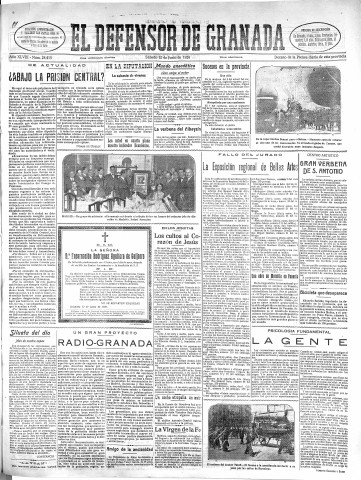 'El Defensor de Granada  : diario político independiente' - Año XLVIII Número 24417 Ed. Mañana - 1926 Junio 12