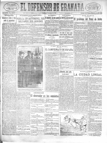 'El Defensor de Granada  : diario político independiente' - Año XLVIII Número 24418 Ed. Mañana - 1926 Junio 13
