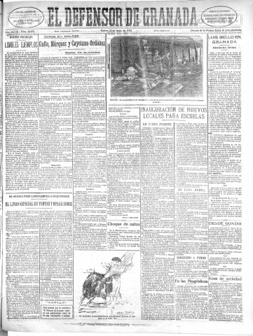 'El Defensor de Granada  : diario político independiente' - Año XLVIII Número 24430 Ed. Mañana - 1926 Junio 22