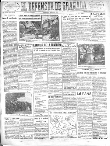 'El Defensor de Granada  : diario político independiente' - Año XLVIII Número 24440 Ed. Mañana - 1926 Junio 27