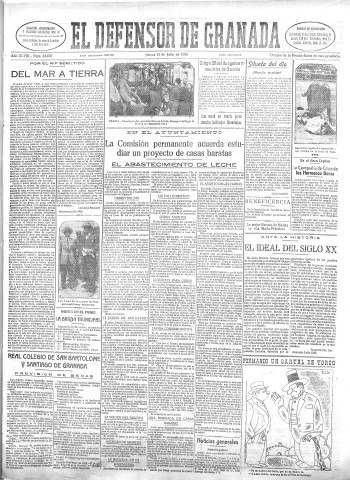 'El Defensor de Granada  : diario político independiente' - Año XLVIII Número 24470 Ed. Mañana - 1926 Julio 15