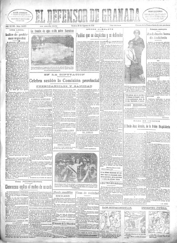 'El Defensor de Granada  : diario político independiente' - Año XLVIII Número 24525 Ed. Mañana - 1926 Agosto 20